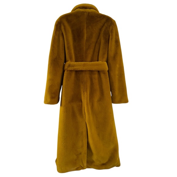 Hutch Sunny Faux Fur Coat mustard yellow size medium - Picture 3 of 8